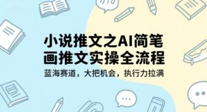 小说推文之AI简笔画推文实操全流程，蓝海赛道，大把机会，执行力拉满 – 战狼项目网_分享创业资讯_最新网络项目资源-生财有道