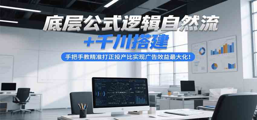 底层公式逻辑自然流+千川搭建，手把手教精准打正投产比实现广告效益最大化！ – 战狼项目网_分享创业资讯_最新网络项目资源-生财有道