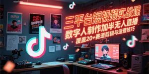 三平台短视频实战课，数字人制作加半无人直播，覆盖20+赛道剪辑与运营技巧 – 战狼项目网_分享创业资讯_最新网络项目资源-生财有道