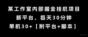 某工作室内部掘金挂G项目，新平台，每天30分钟，单机30+【揭秘】 – 战狼项目网_分享创业资讯_最新网络项目资源-生财有道