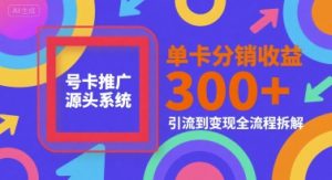 号卡推广源头系统，单卡分销收益3张+，引流到变现全流程拆解【揭秘】 – 战狼项目网_分享创业资讯_最新网络项目资源-生财有道