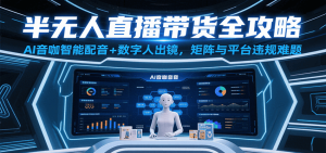 半无人直播带货全攻略：AI音咖智能配音+数字人出镜，解决账号矩阵与平台违规难题 – 战狼项目网_分享创业资讯_最新网络项目资源-生财有道