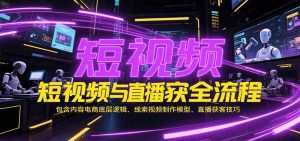 短视频与直播获客全流程，包含内容电商底层逻辑、线索视频制作模型、直播获客技巧 – 战狼项目网_分享创业资讯_最新网络项目资源-生财有道