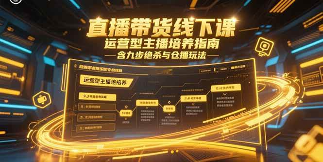 直播带货线下课，运营型主播培养指南，含九步绝杀与仓播玩法 – 战狼项目网_分享创业资讯_最新网络项目资源-生财有道