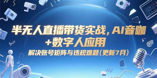 半无人直播带货实战，AI音咖+数字人应用 解决账号矩阵与违规难题(更新7月) – 战狼项目网_分享创业资讯_最新网络项目资源-生财有道