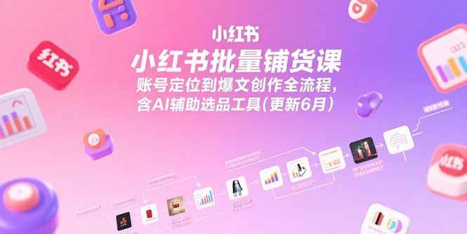 小红书批量铺货课，账号定位到爆文创作全流程，含AI辅助选品工具(更新6月) – 战狼项目网_分享创业资讯_最新网络项目资源-生财有道