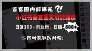 首富圈内部曝光小红书垂直图文引流新课，日吸300+创业粉，日赚800+，限… – 战狼项目网_分享创业资讯_最新网络项目资源-生财有道