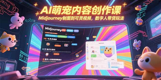 AI萌宠内容创作课，Midjourney制图到可灵视频，数字人带货玩法 – 战狼项目网_分享创业资讯_最新网络项目资源-生财有道