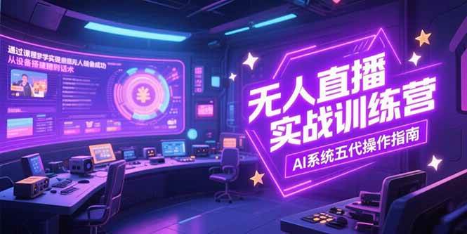 无人直播实操训练营，从设备搭建到话术，AI系统五代操作指南(7月更新) – 战狼项目网_分享创业资讯_最新网络项目资源-生财有道