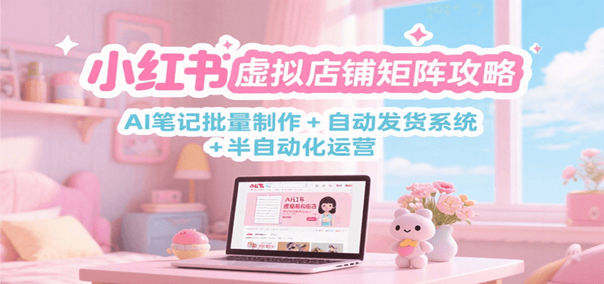小红书虚拟店铺矩阵攻略：AI笔记批量制作 + 自动发货系统 + 半自动化运营 – 战狼项目网_分享创业资讯_最新网络项目资源-生财有道