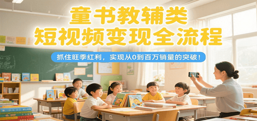 童书教辅类短视频变现全流程，抓住旺季红利，实现从0到百万销量的突破！ – 战狼项目网_分享创业资讯_最新网络项目资源-生财有道