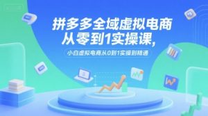 拼多多全域虚拟电商从零到1实操课，小白虚拟电商从0到1实操到精通 – 战狼项目网_分享创业资讯_最新网络项目资源-生财有道