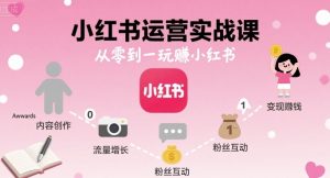 小红书运营实战课，从零到一玩賺小红书 – 战狼项目网_分享创业资讯_最新网络项目资源-生财有道