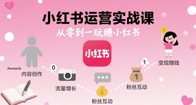 小红书运营实战课，从零到一玩賺小红书 – 战狼项目网_分享创业资讯_最新网络项目资源-生财有道