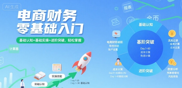 电商财务零基础入门，基础认知+基础实操+进阶突破，轻松掌握 – 战狼项目网_分享创业资讯_最新网络项目资源-生财有道