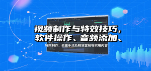 视频制作与特效技巧，软件操作、音频添加、特效制作、去重手法及精准营销等实用内容 – 战狼项目网_分享创业资讯_最新网络项目资源-生财有道
