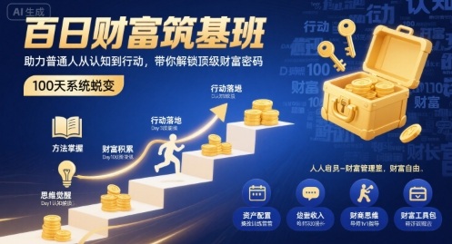 百日财富筑基班，助力普通人从认知到行动，带你解锁顶级财富密码 – 战狼项目网_分享创业资讯_最新网络项目资源-生财有道