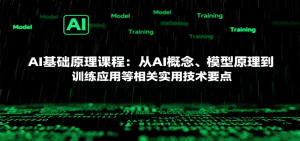 AI基础原理课程：从AI概念、模型原理到训练应用等相关实用技术要点 – 战狼项目网_分享创业资讯_最新网络项目资源-生财有道