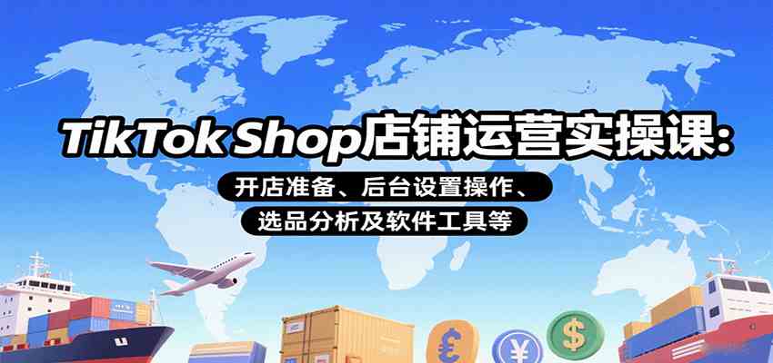 TikTok Shop店铺运营实操课：开店准备、后台设置操作、选品分析及软件工具等 – 战狼项目网_分享创业资讯_最新网络项目资源-生财有道