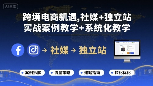 跨境电商新机遇，社媒+独立站，实战案例教学+系统化教学 – 战狼项目网_分享创业资讯_最新网络项目资源-生财有道