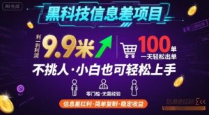黑科技信息差项目，一单利润9.9米，一天简简单单出100单，不挑人，小白也可轻松上手【揭秘】 – 战狼项目网_分享创业资讯_最新网络项目资源-生财有道
