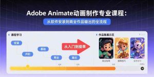 Adobe Animate动画制作专业课程：从软件安装到商业作品输出的全流程 – 战狼项目网_分享创业资讯_最新网络项目资源-生财有道