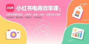 小红书电商效率课：从账号搭建到变现，以养号-选品-内容-运营为核心链路 – 战狼项目网_分享创业资讯_最新网络项目资源-生财有道