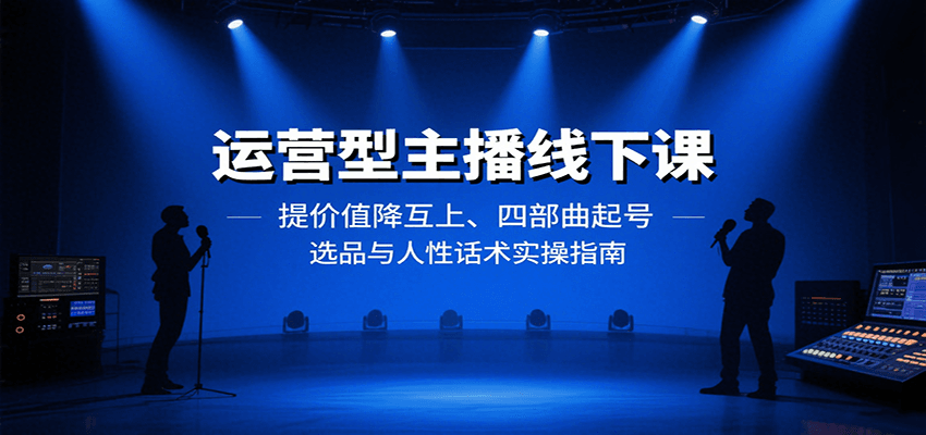 运营型主播线下课：提价值降互上、四部曲起号、选品与人性话术实操指南 – 战狼项目网_分享创业资讯_最新网络项目资源-生财有道