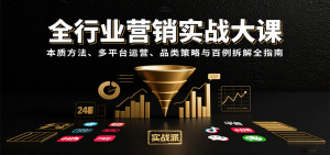 全行业营销实战大课：本质方法、多平台运营、品类策略与百例拆解全指南 – 战狼项目网_分享创业资讯_最新网络项目资源-生财有道