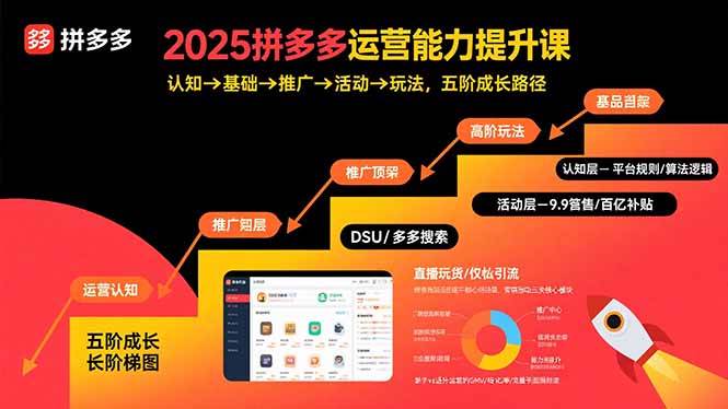 2025拼多多运营能力提升课：认知→基础→推广→活动→玩法，五阶成长路径 – 战狼项目网_分享创业资讯_最新网络项目资源-生财有道