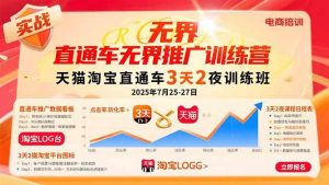 直通车无界推广训练营：天猫淘宝直通车3天2夜训练班，2025年7月25-27日 – 战狼项目网_分享创业资讯_最新网络项目资源-生财有道