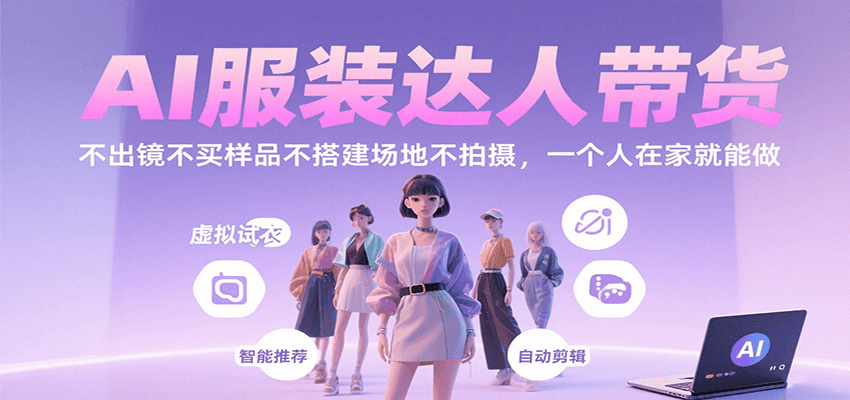 AI服装达人带货，不出镜不买样品不搭建场地不拍摄，一个人在家就能做 – 战狼项目网_分享创业资讯_最新网络项目资源-生财有道
