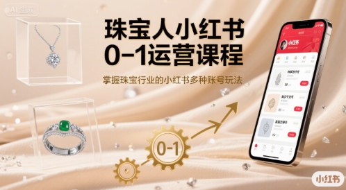 珠宝人小红书0-1运营课程，掌握珠宝行业的小红书多种账号玩法 – 战狼项目网_分享创业资讯_最新网络项目资源-生财有道