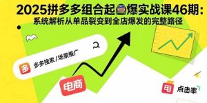 2025拼多多组合起爆实战课46期：系统解析从单品裂变到全店爆发的完整路径 – 战狼项目网_分享创业资讯_最新网络项目资源-生财有道