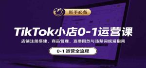 TikTok小店0-1运营课：店铺注册搭建、商品管理、直播回放与违禁词规避指南 – 战狼项目网_分享创业资讯_最新网络项目资源-生财有道