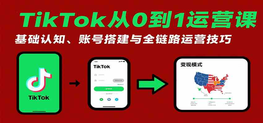TikTok从0到1运营课：基础认知、账号搭建与全链路运营技巧 – 战狼项目网_分享创业资讯_最新网络项目资源-生财有道