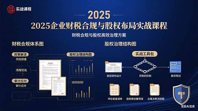 2025企业财税合规与股权布局的实战课程：财税合规与股权高效治理方案 – 战狼项目网_分享创业资讯_最新网络项目资源-生财有道