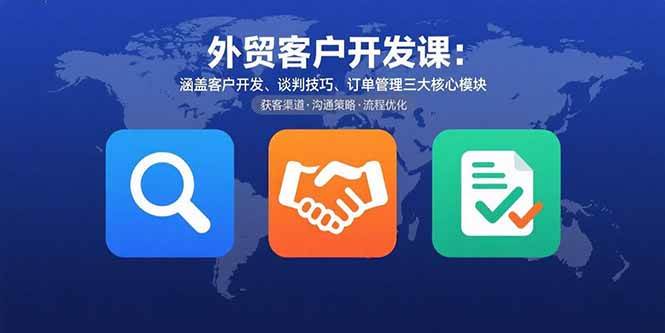 外贸客户开发课：涵盖客户开发、谈判技巧、订单管理三大核心模块 – 战狼项目网_分享创业资讯_最新网络项目资源-生财有道