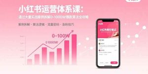 小红书运营体系课：通过大量实战案例拆解0-1000W爆款算法全攻略 – 战狼项目网_分享创业资讯_最新网络项目资源-生财有道