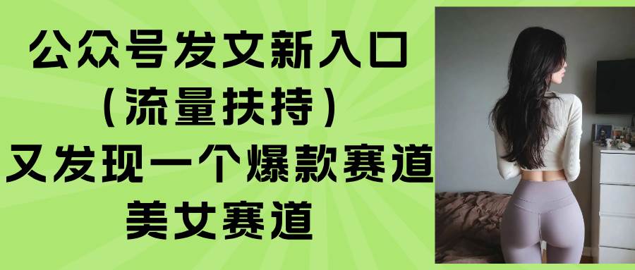 公众号发文新入口（流量扶持），又发现一个爆款赛道：美女赛道 – 战狼项目网_分享创业资讯_最新网络项目资源-生财有道