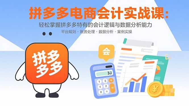 拼多多电商会计实战课：轻松掌握拼多多特有的会计逻辑与数据分析能力 – 战狼项目网_分享创业资讯_最新网络项目资源-生财有道