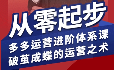 拼多多运营进阶系统课，从零起步，多多运营进阶体系课，破茧成蝶的运营之术 – 战狼项目网_分享创业资讯_最新网络项目资源-生财有道