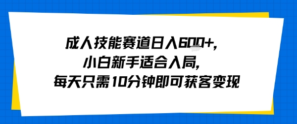 成人技能赛道日入多张，小白新手适合入局，每天只需10分钟即可获客变现 – 战狼项目网_分享创业资讯_最新网络项目资源-生财有道