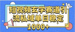 玄学赛道引流私域变现单日稳定1000+教程 – 战狼项目网_分享创业资讯_最新网络项目资源-生财有道