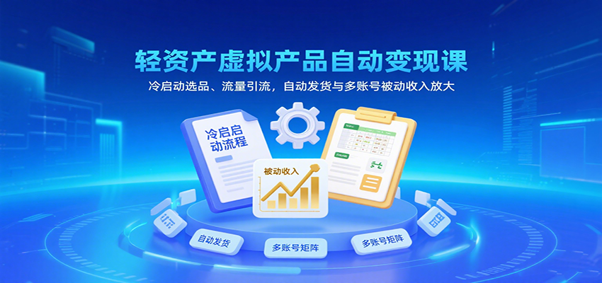 轻资产虚拟产品自动变现课，冷启动选品、流量引流，自动发货与多账号被动收入放大 – 战狼项目网_分享创业资讯_最新网络项目资源-生财有道