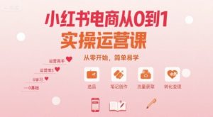 小红书电商从0到1实操运营课，从零开始，简单易学 – 战狼项目网_分享创业资讯_最新网络项目资源-生财有道