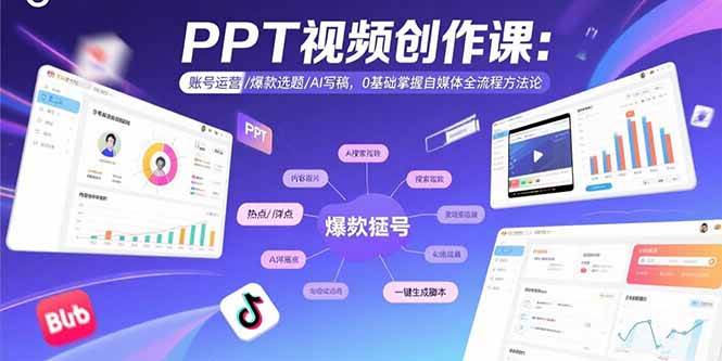 PPT视频创作课：账号运营/爆款选题/AI写稿，0基础掌握自媒体全流程方法论 – 战狼项目网_分享创业资讯_最新网络项目资源-生财有道