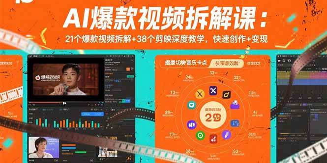 AI爆款视频拆解课：21个爆款视频拆解+38个剪映深度教学，快速创作+变现 – 战狼项目网_分享创业资讯_最新网络项目资源-生财有道
