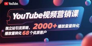 YouTube视频营销课，独立站引流策略，2000+播放量转化68个优质客户 – 战狼项目网_分享创业资讯_最新网络项目资源-生财有道