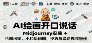 AI绘画开口说话，Midjourney安装 + 绘图出图，小和尚修图、换衣与说话视频制作 – 战狼项目网_分享创业资讯_最新网络项目资源-生财有道